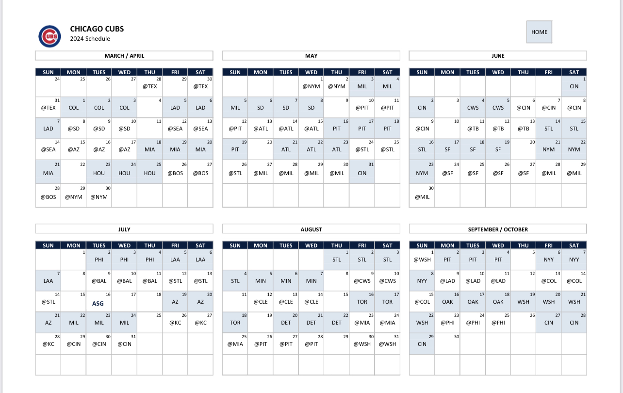 Cubs Announce 2024 Schedule Cubs Insider